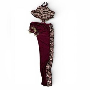 Elegant Burgundy Dance/Gymnastic Set